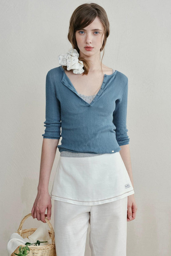 Minimalist Knit Henry Top
