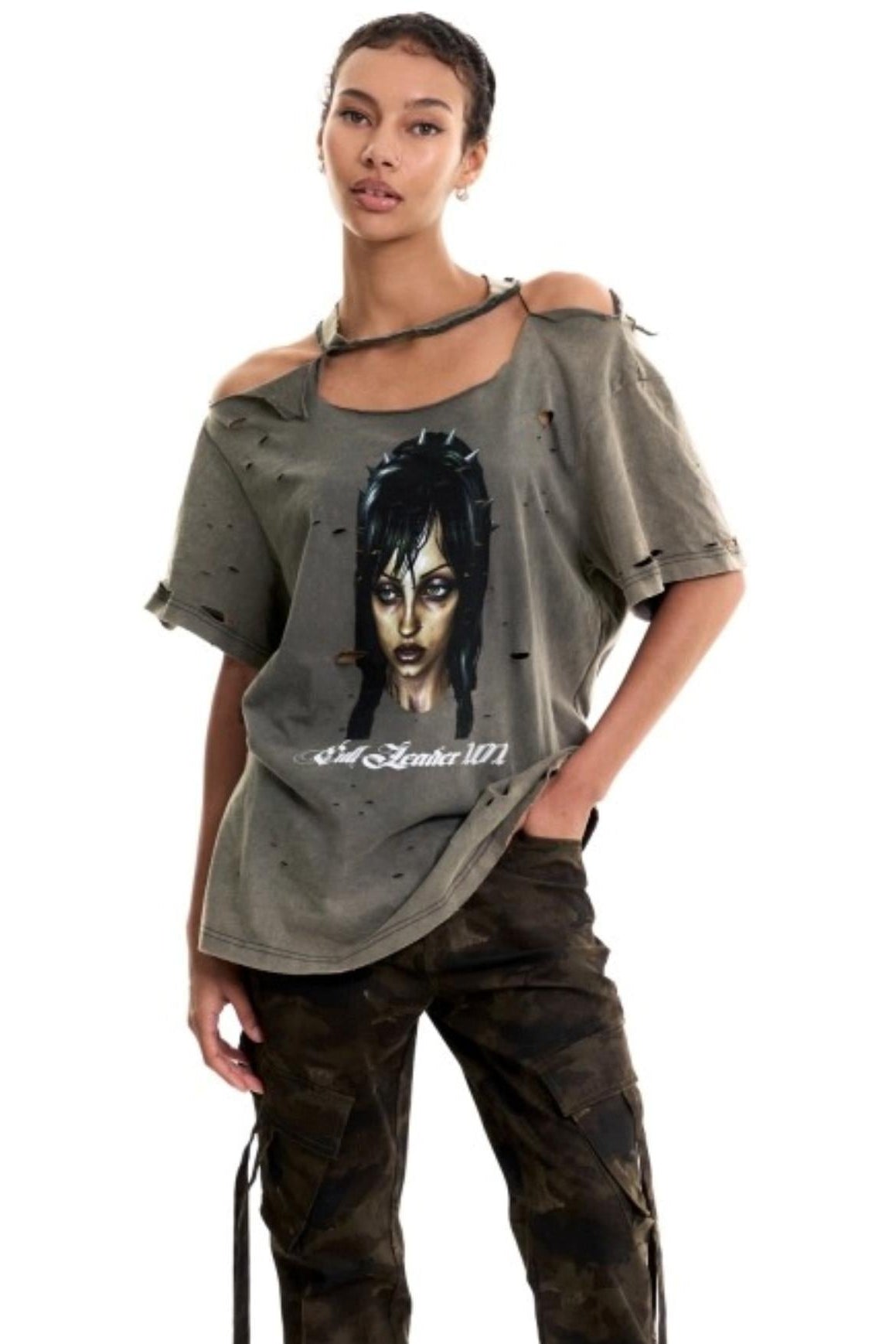 Spoiled Aesthetic Distressed Baggy T-shirt