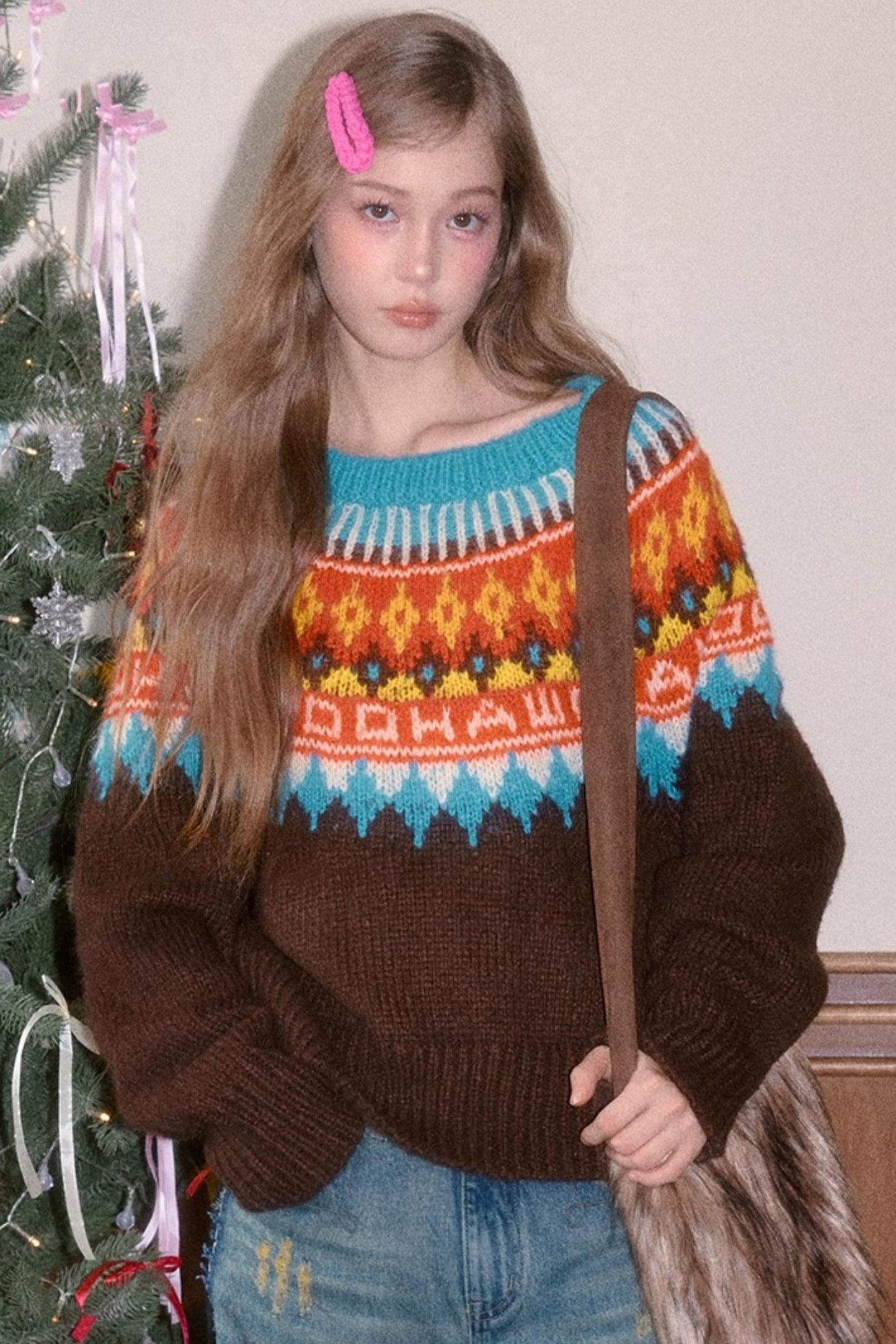 Brushed Fair Isle Winter Sweater