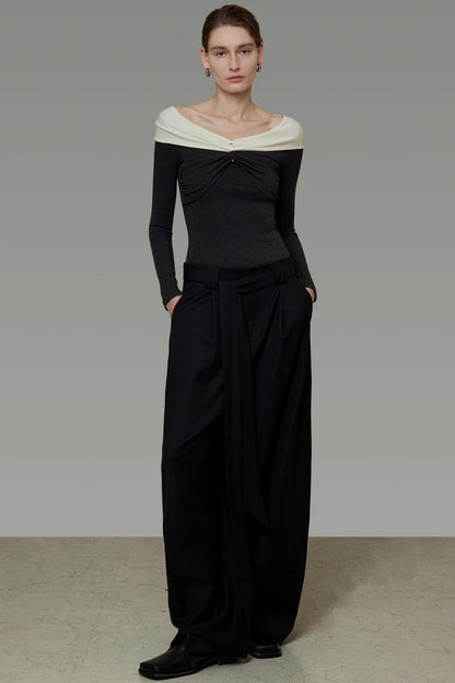 Elegant Collar Knitwear Top