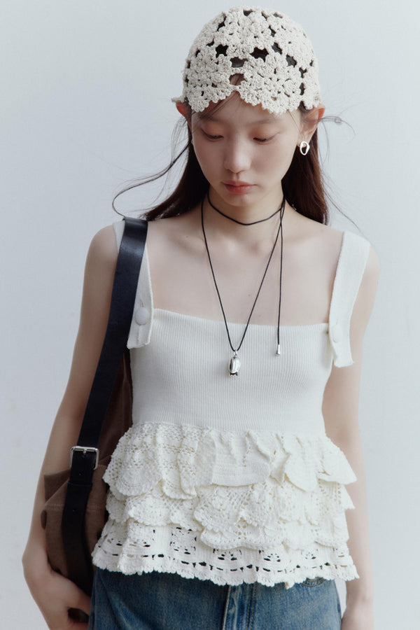 Knitted Almond Cream Hat