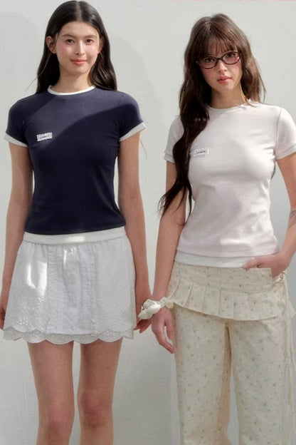Contrasting Cotton Summer Top