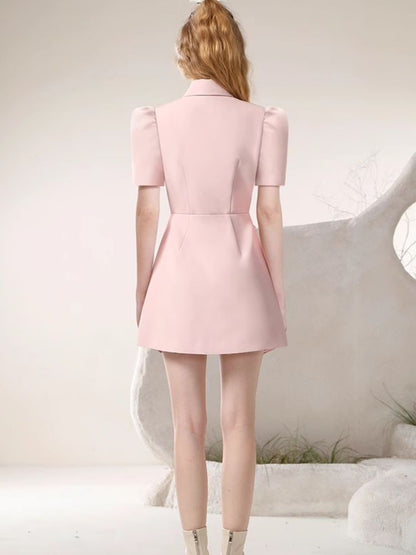 Irregular Gentle Pink Suit Dresses