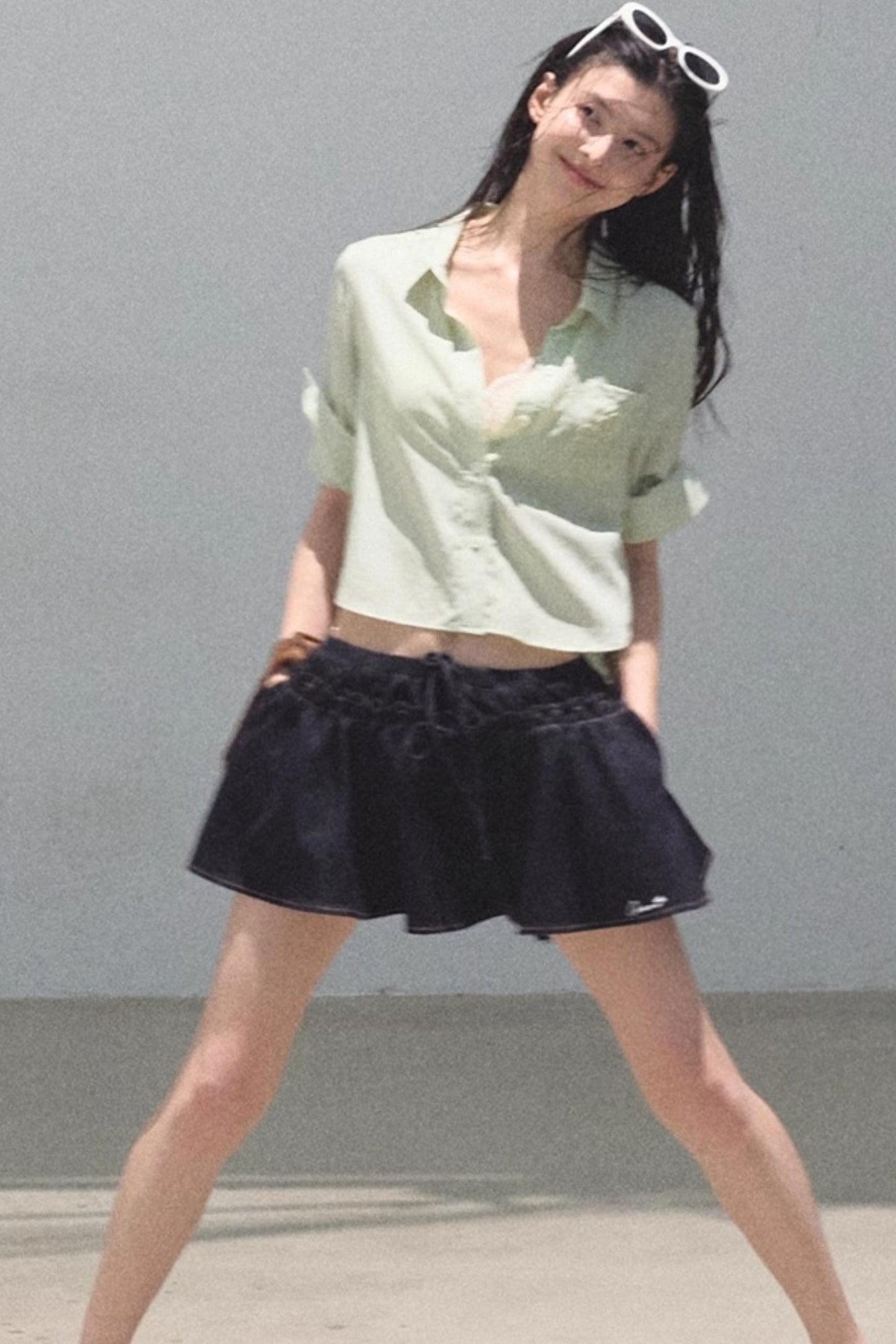 Embroidered Lyocell Puffy A-Line Skirt