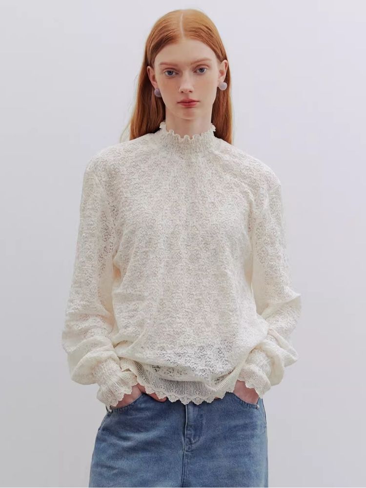 Lace Drop Shoulder Blouse