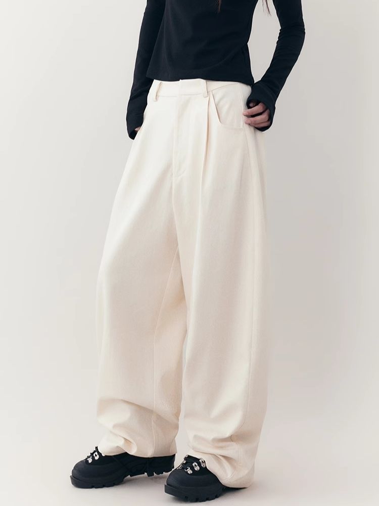 Loose Lazy Cocoon Straight Wide Leg Casual Pants