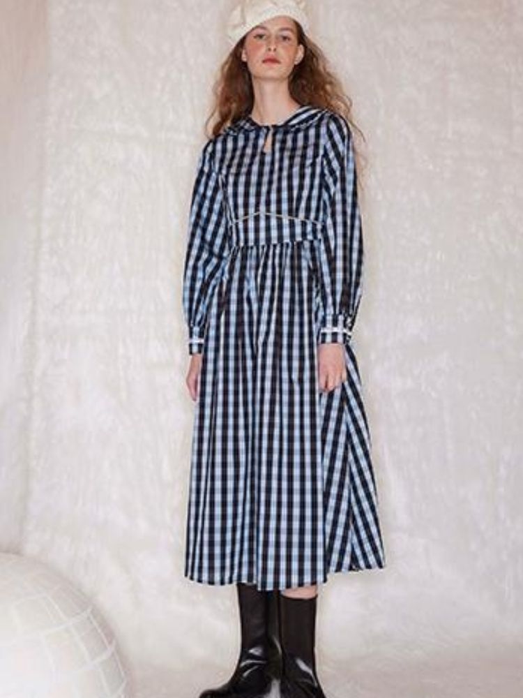 Blue and Black Checkered Dresses