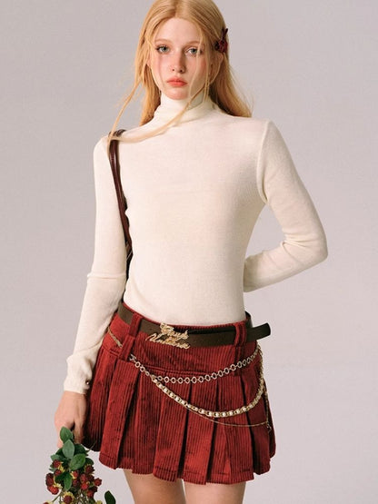 High Neck Knit Sweater Bottom Shirt