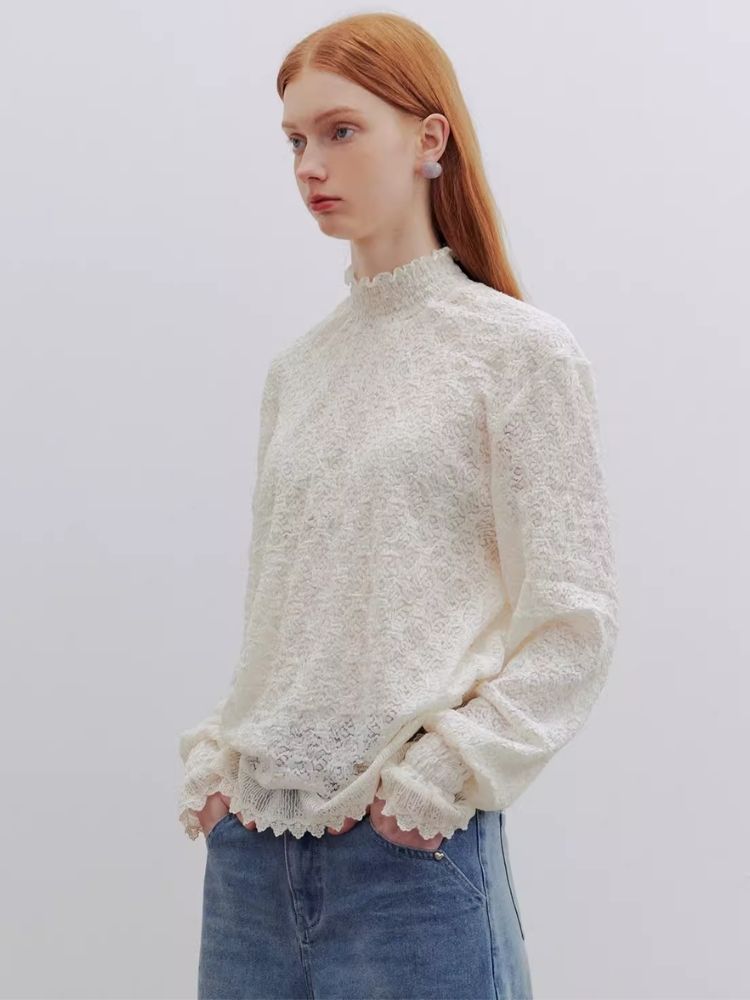 Lace Drop Shoulder Blouse