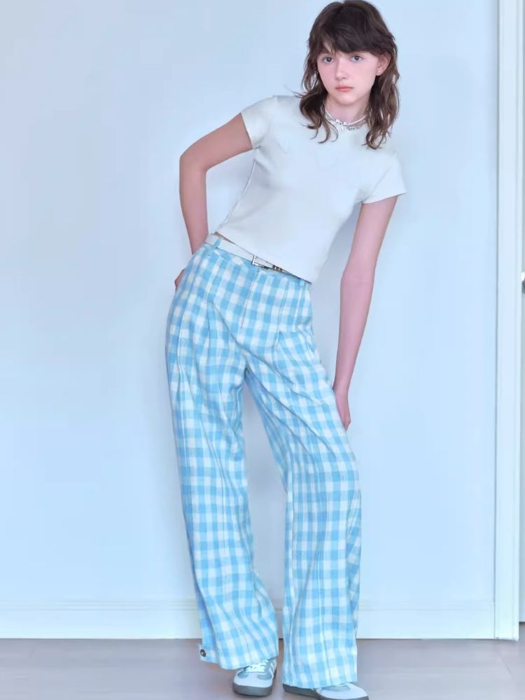 Clash Plaid Long Pants