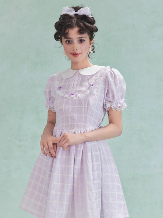 Bubble Sleeve Back Cake Hem Doll Dress