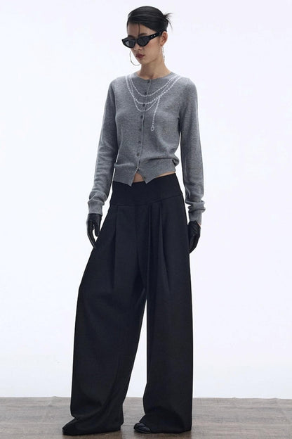 Contrasting Pearl Cardigan