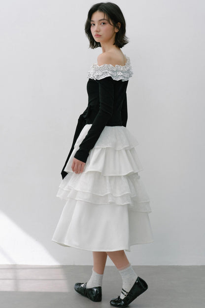 Vintage Flower Puffy Skirt