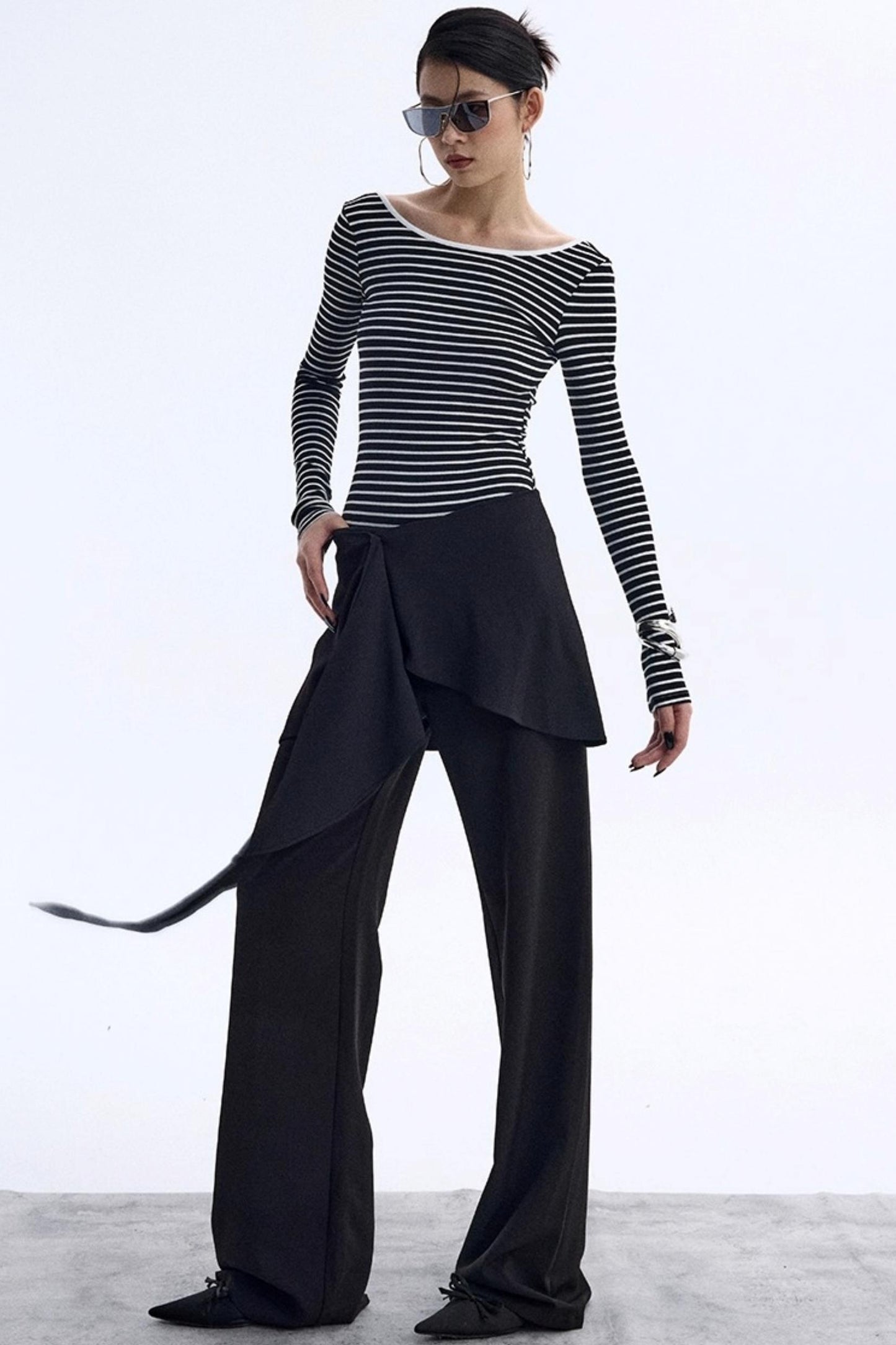 Striped Backless Jumpsuit Design Top