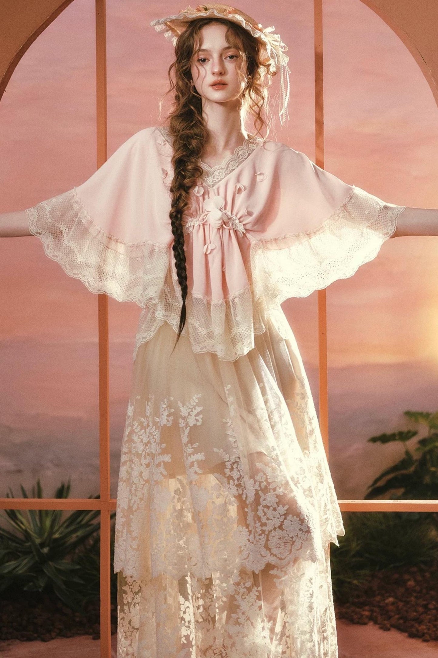 French V-Neck Lace Top