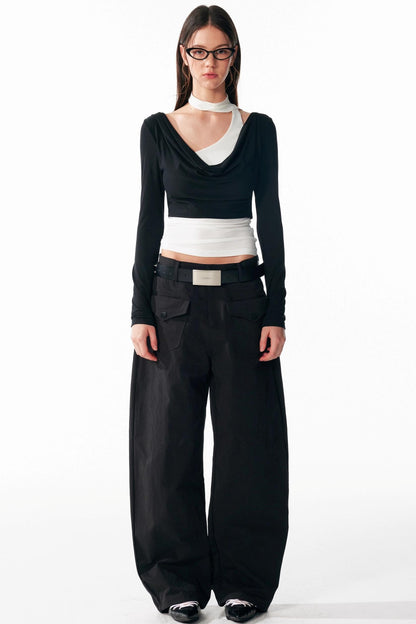 Contrast Patchwork Long Sleeve Top