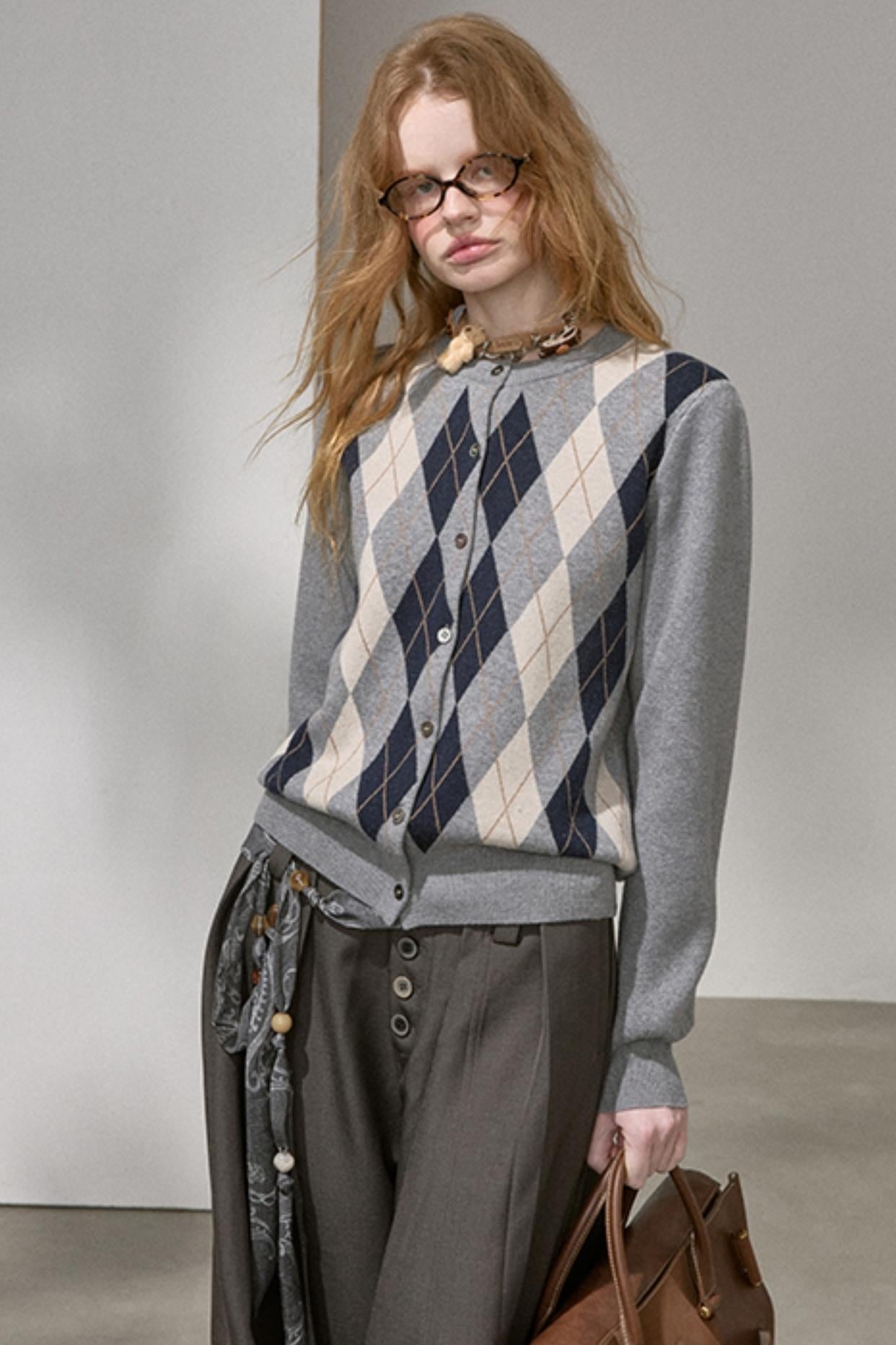 Retro Color-Blocked Knitted Top