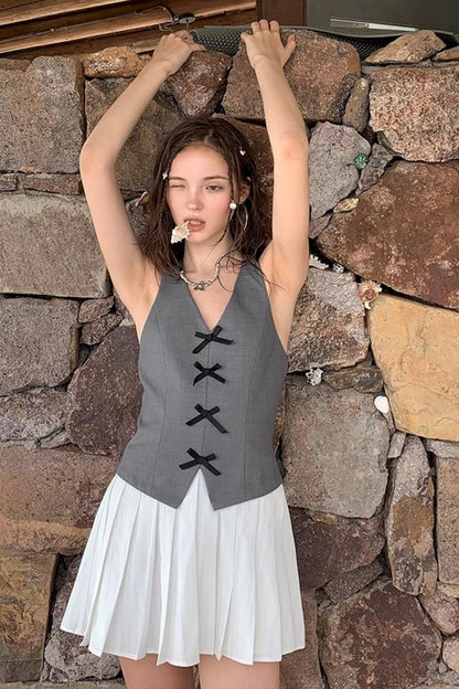 Gray A-Line Halter Dress