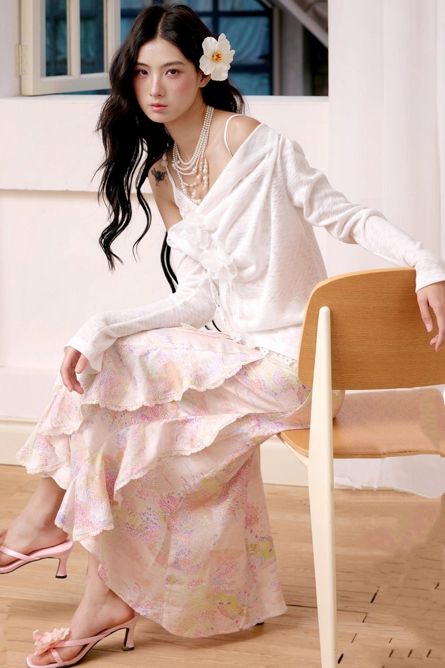 Pale Yellow Lace Knitted Top