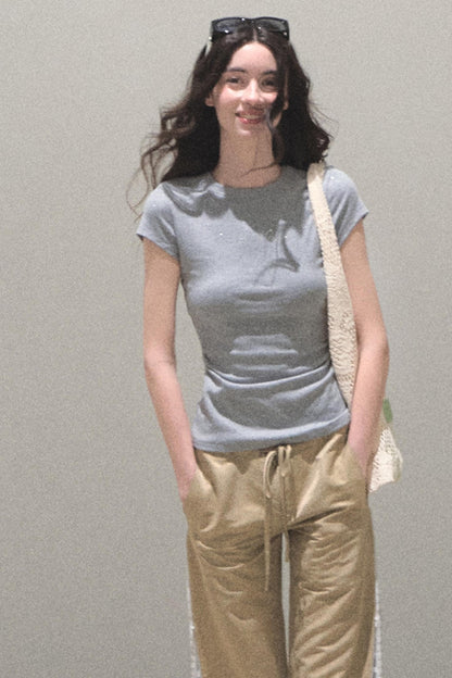 Copper Tencel Wide-Leg Pants