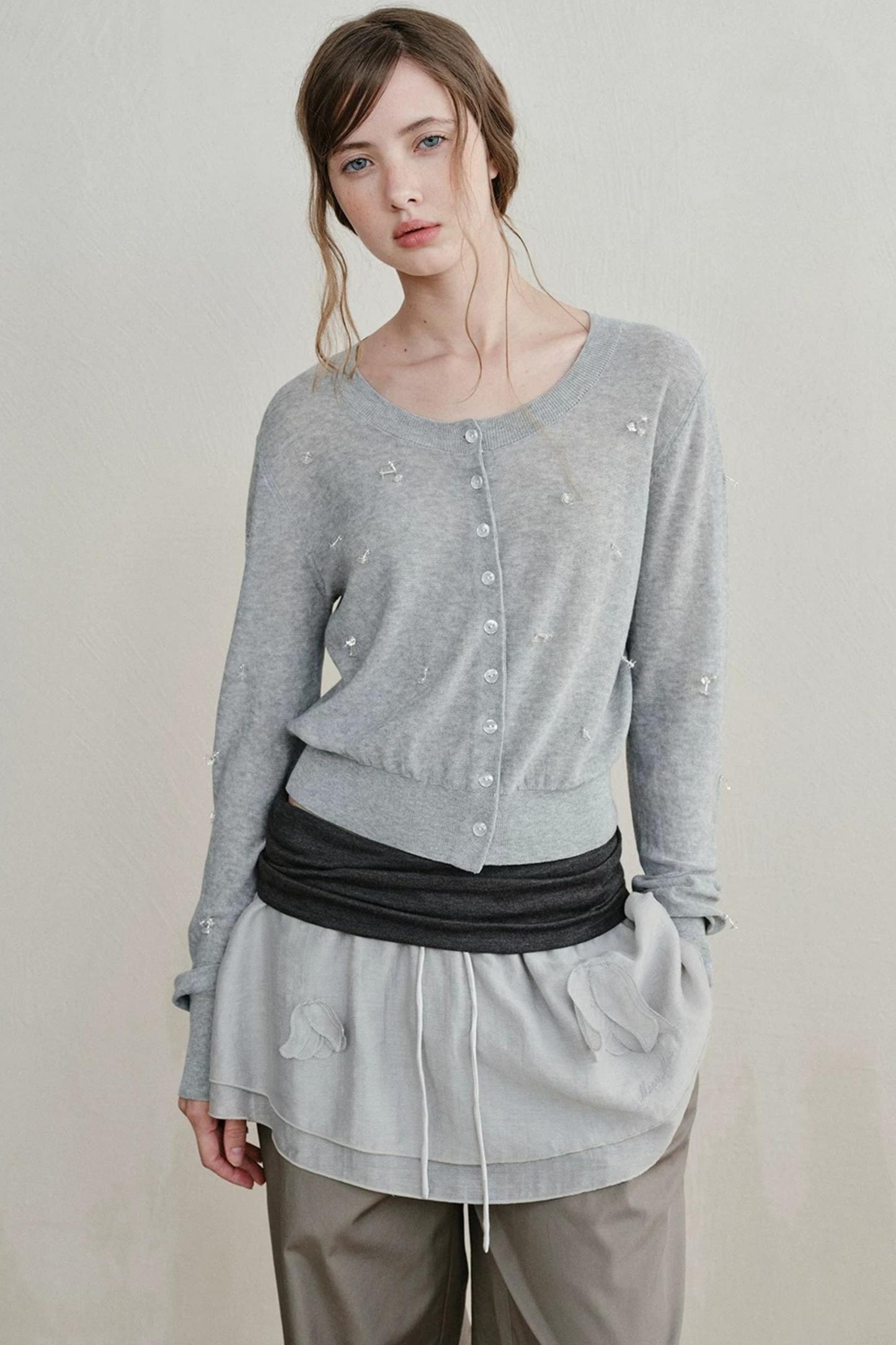 Heartbeat Beaded Knit Cardigan