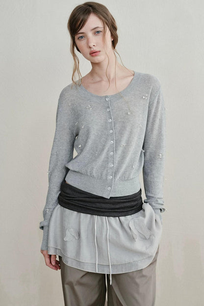 Heartbeat Beaded Knit Cardigan