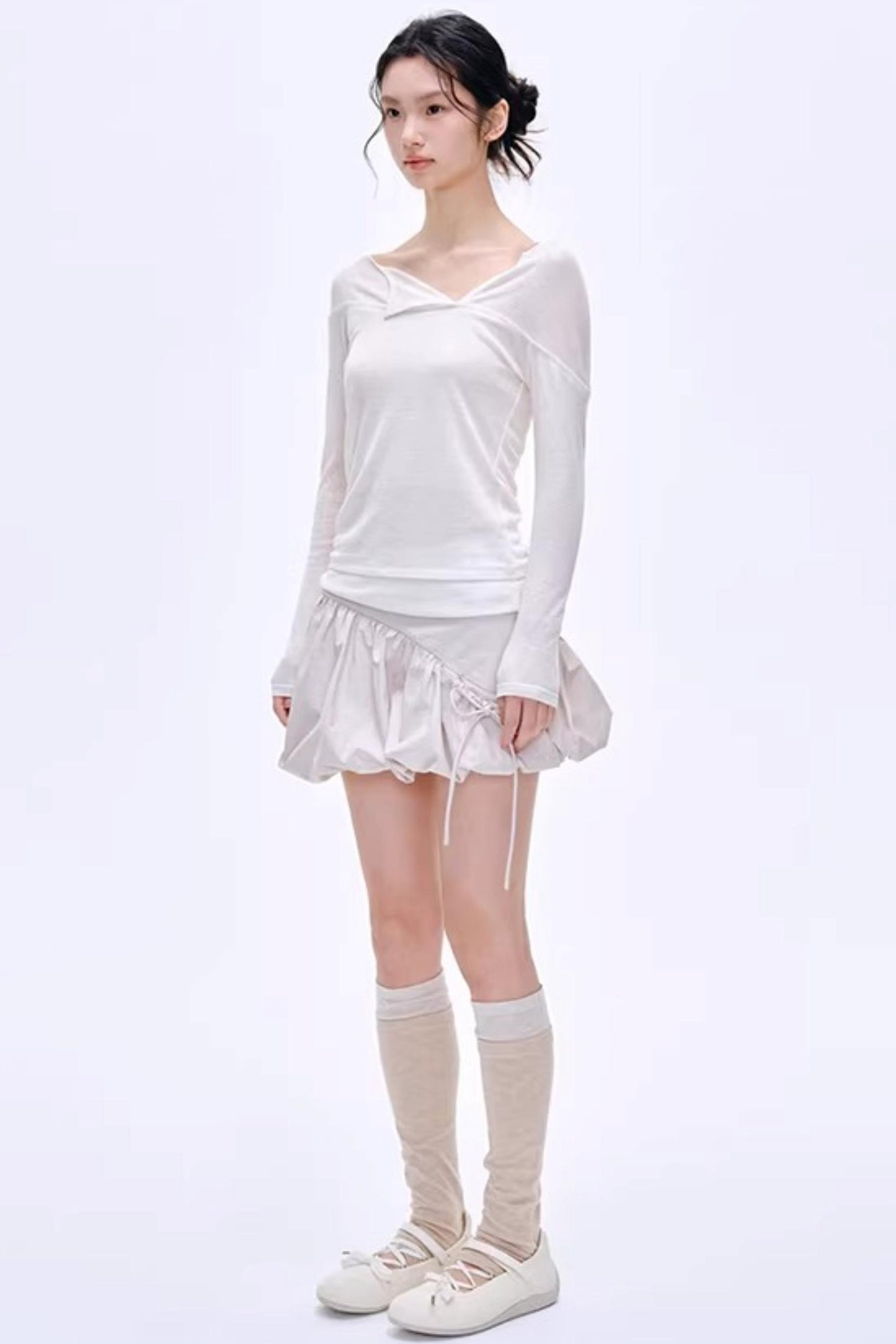 Asymmetrical Wool Blend Blouse