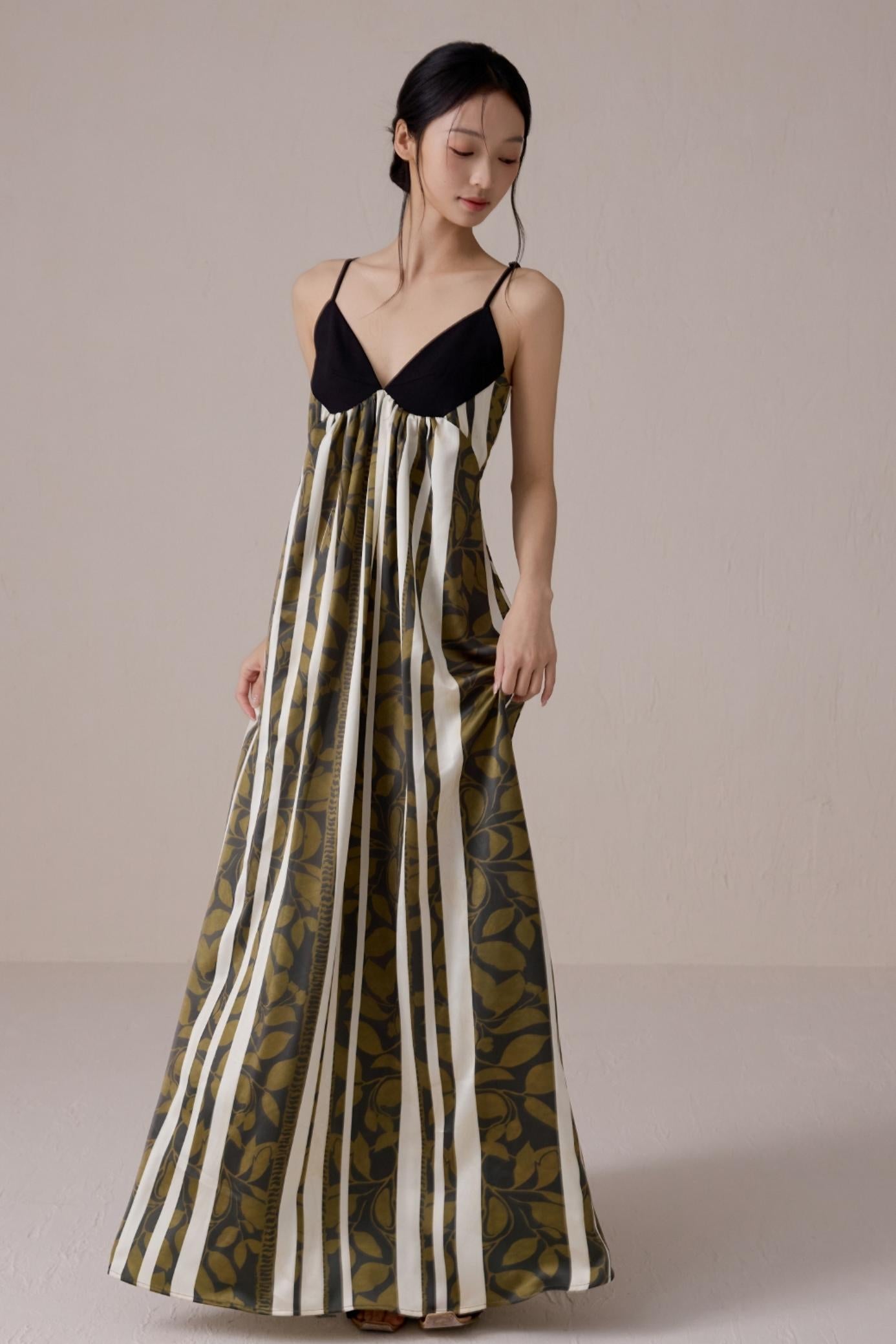 Striped V-Neck Dress