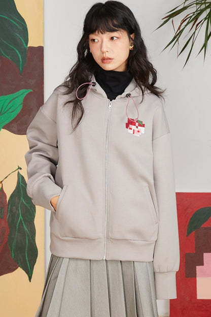 Retro Pixel Apple Hooded Top