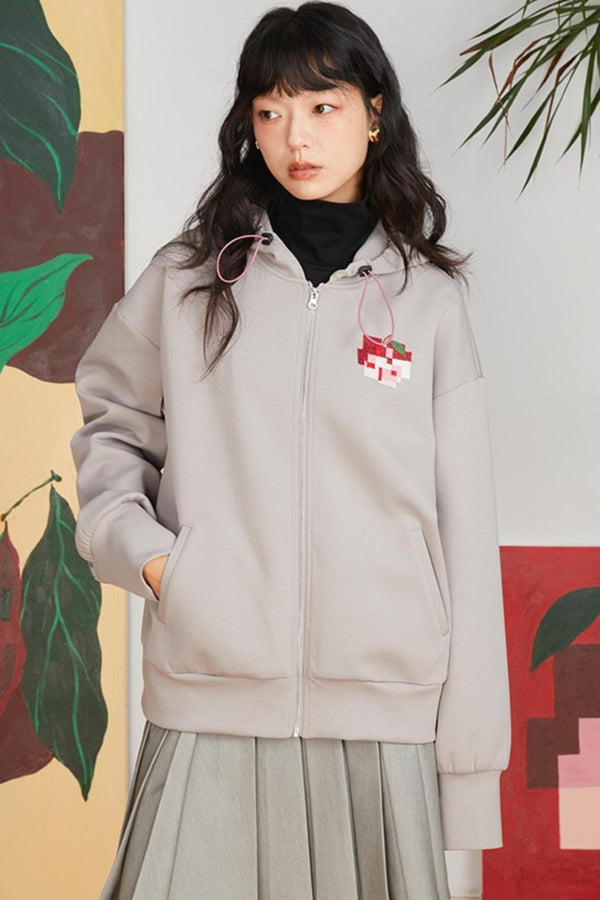 Retro Pixel Apple Hooded Top