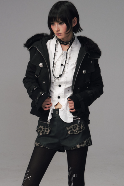 Retro Fur Hood Winter Jacket