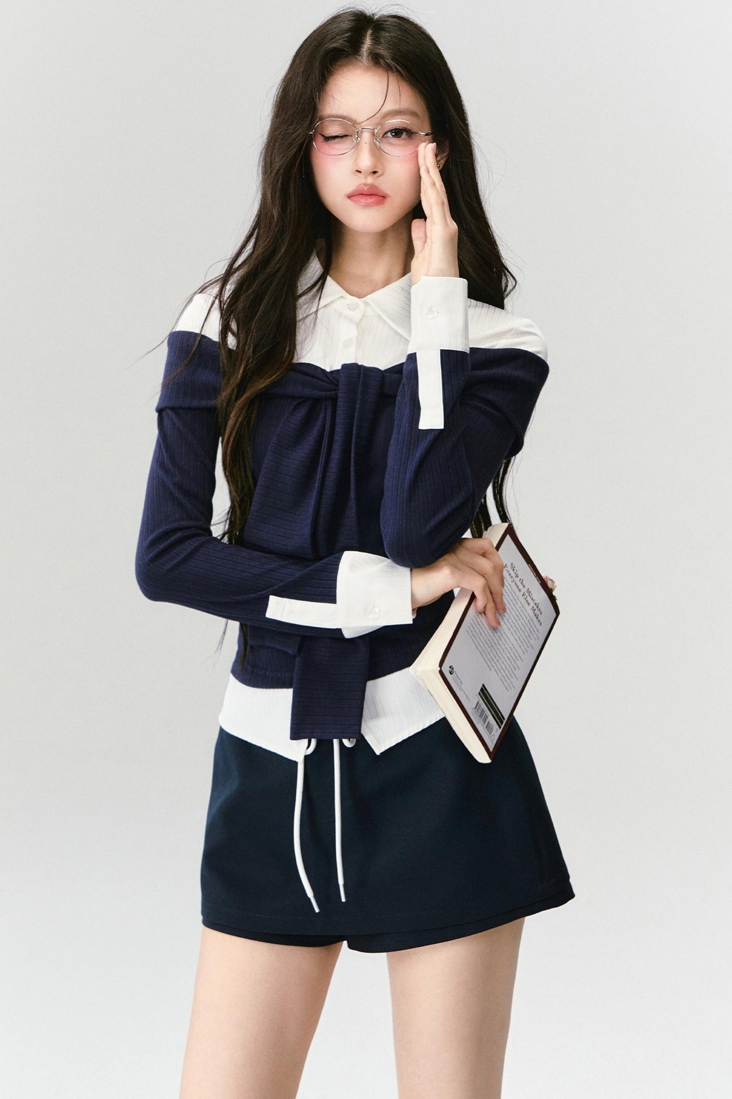 Knit Long Sleeve Slimming Top Set-Up