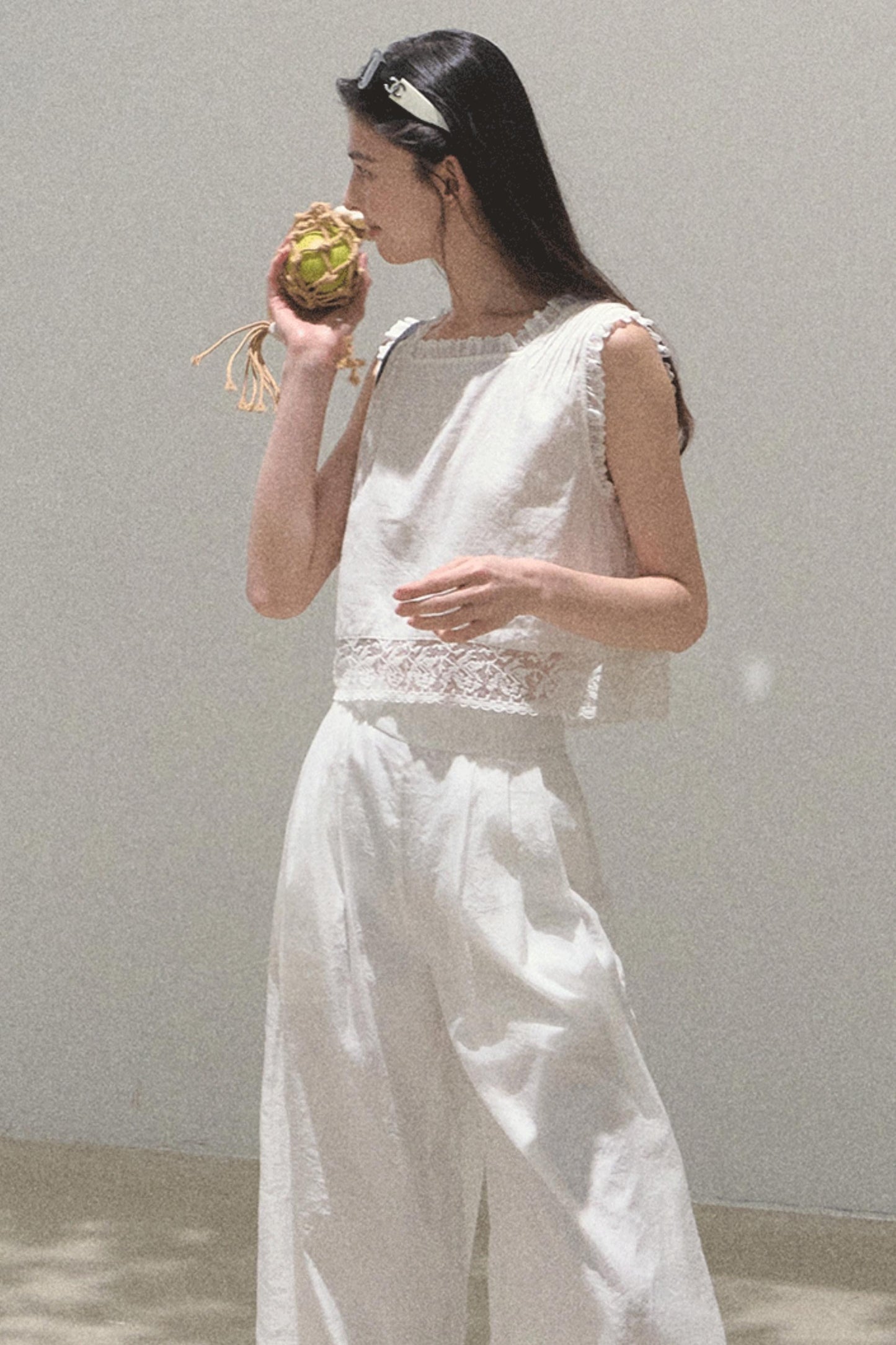 Linen Square Collar Top