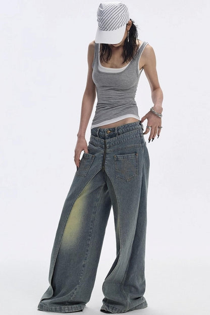 Vintage Blue Wide-Leg Jeans