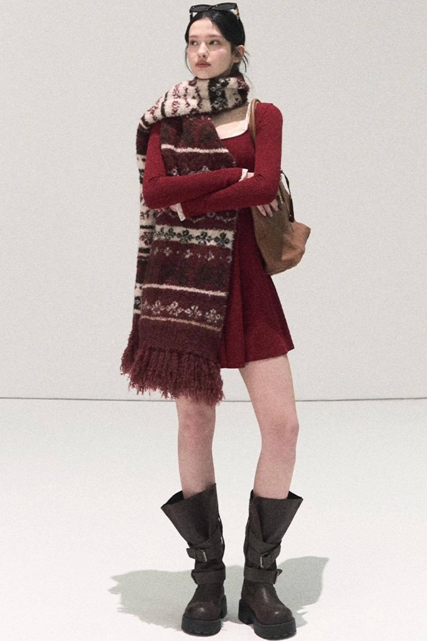 Handmade Wool Fair Isle Scarf