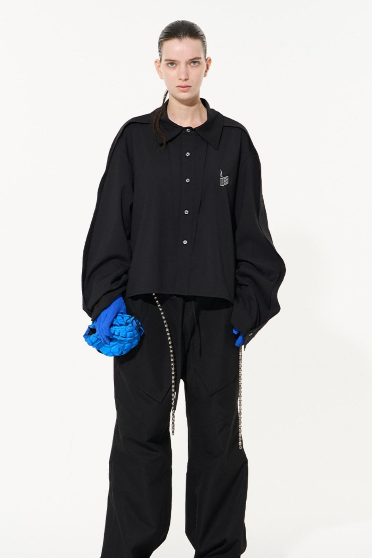 Two-Tone Oversized Long Sleeve Tee