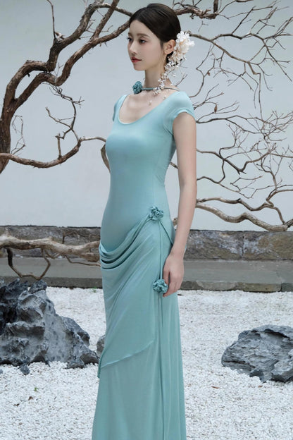 Lime Bloom Knit Dress