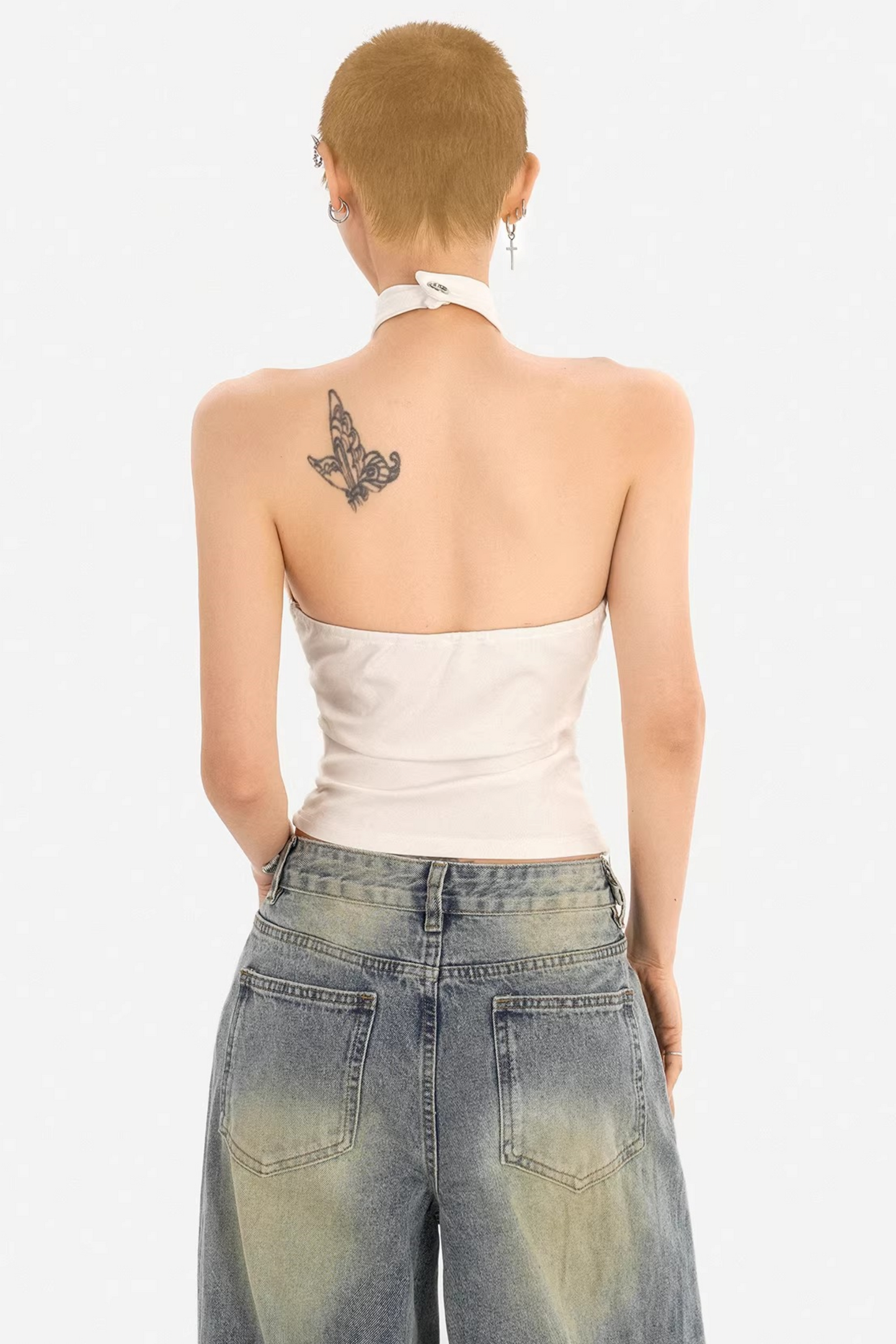 Backless Halter Suspender Top