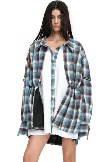 Two-Way Blue Plaid Shirt