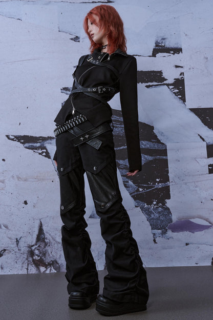 Metallic Turtleneck Knit Top