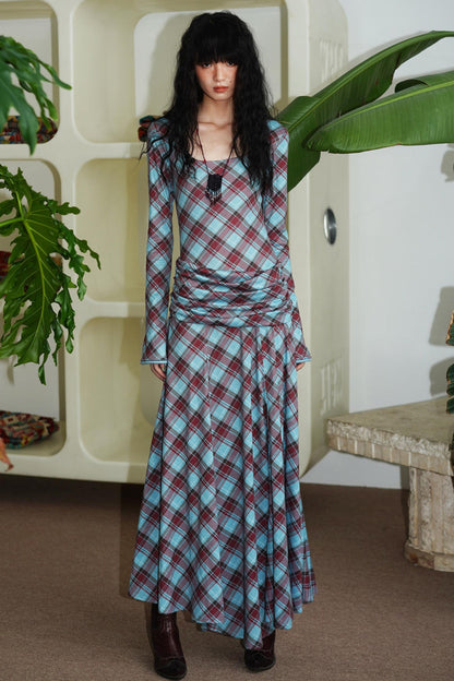 Vintage Check Slim Dress