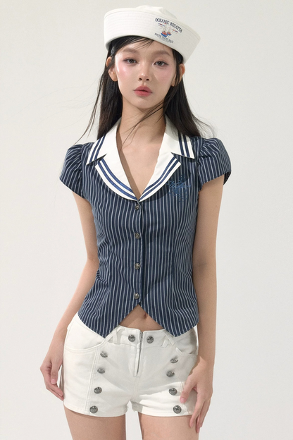 Vintage Flutter Sleeve Blouse