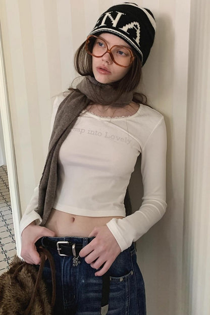 Pearl Rhinestone Wool Top