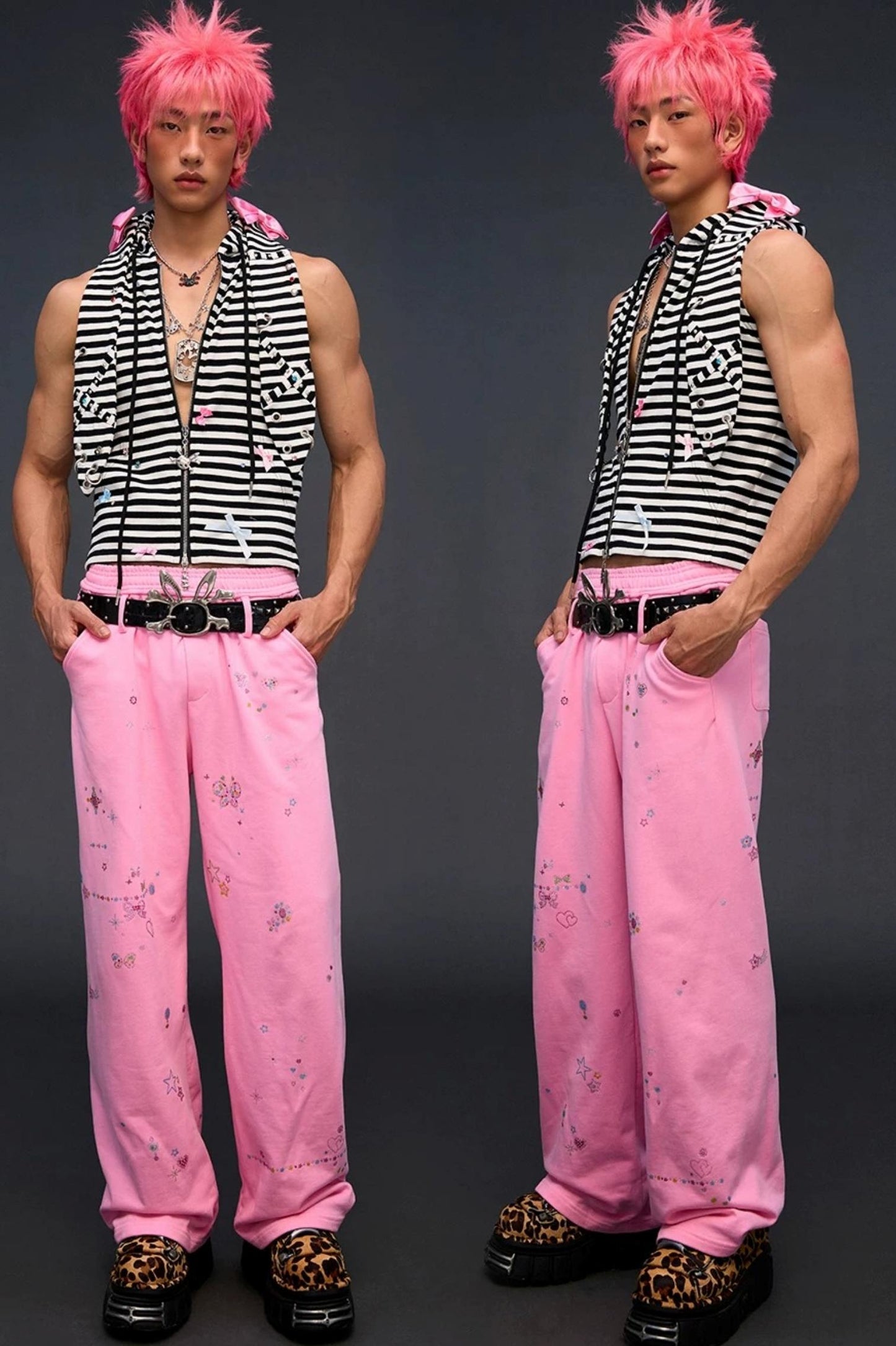 Rhinestone Bowknot Striped Vest