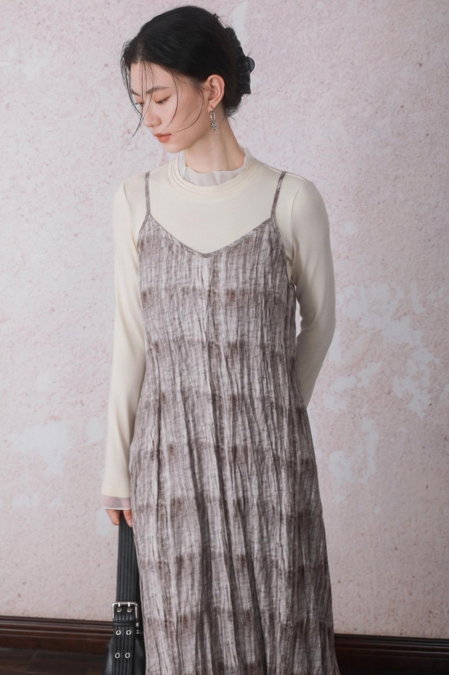 Velvet Tie-Dye Print A-Line Sundress