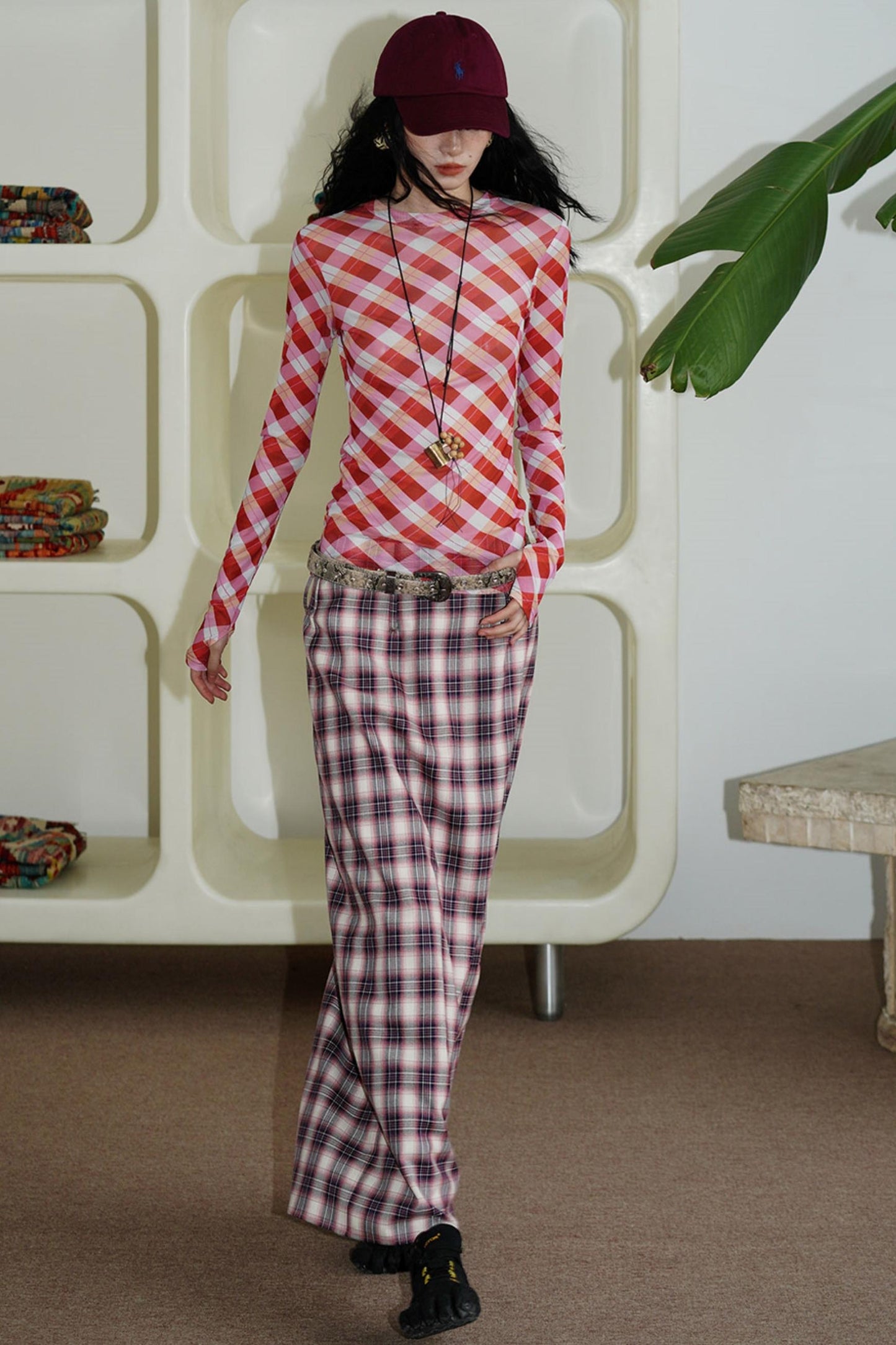 Vintage Long Straight Pleated Skirt