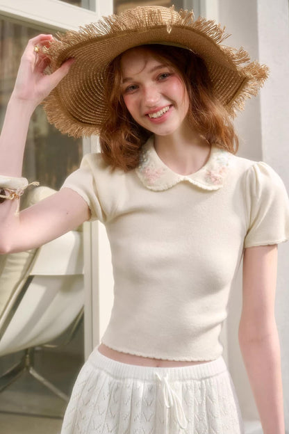 Frozen Flowers Wool Top