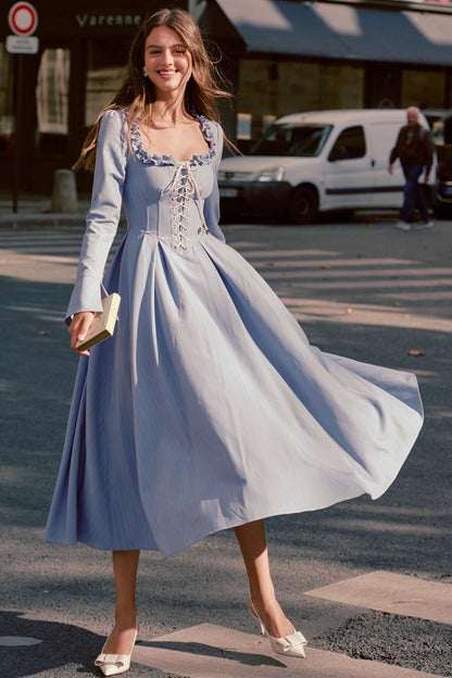 Silhouette Blue Lace Dress