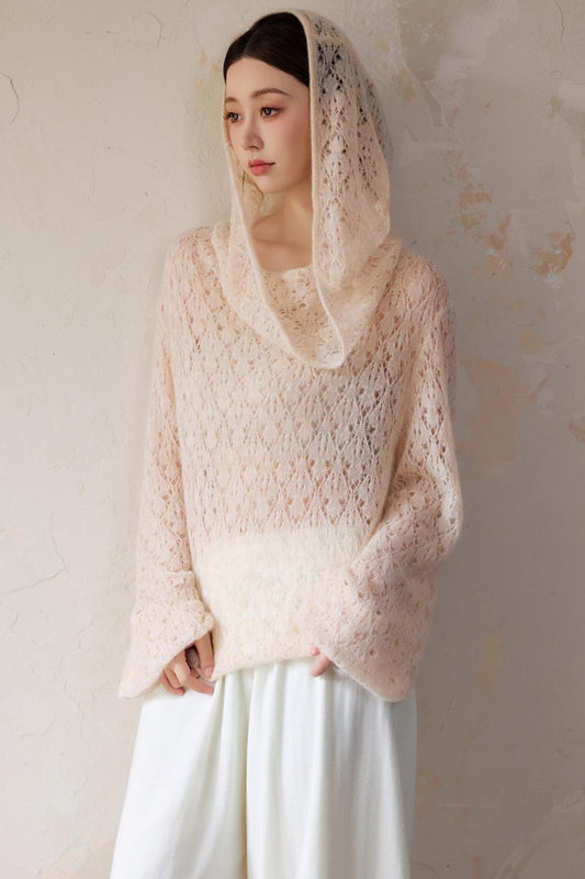 Alpaca Hooded Mohair Sweater