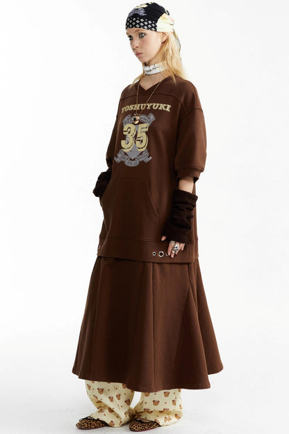 Detachable Pleated Two-Wear Slimming Culottes Pants Set